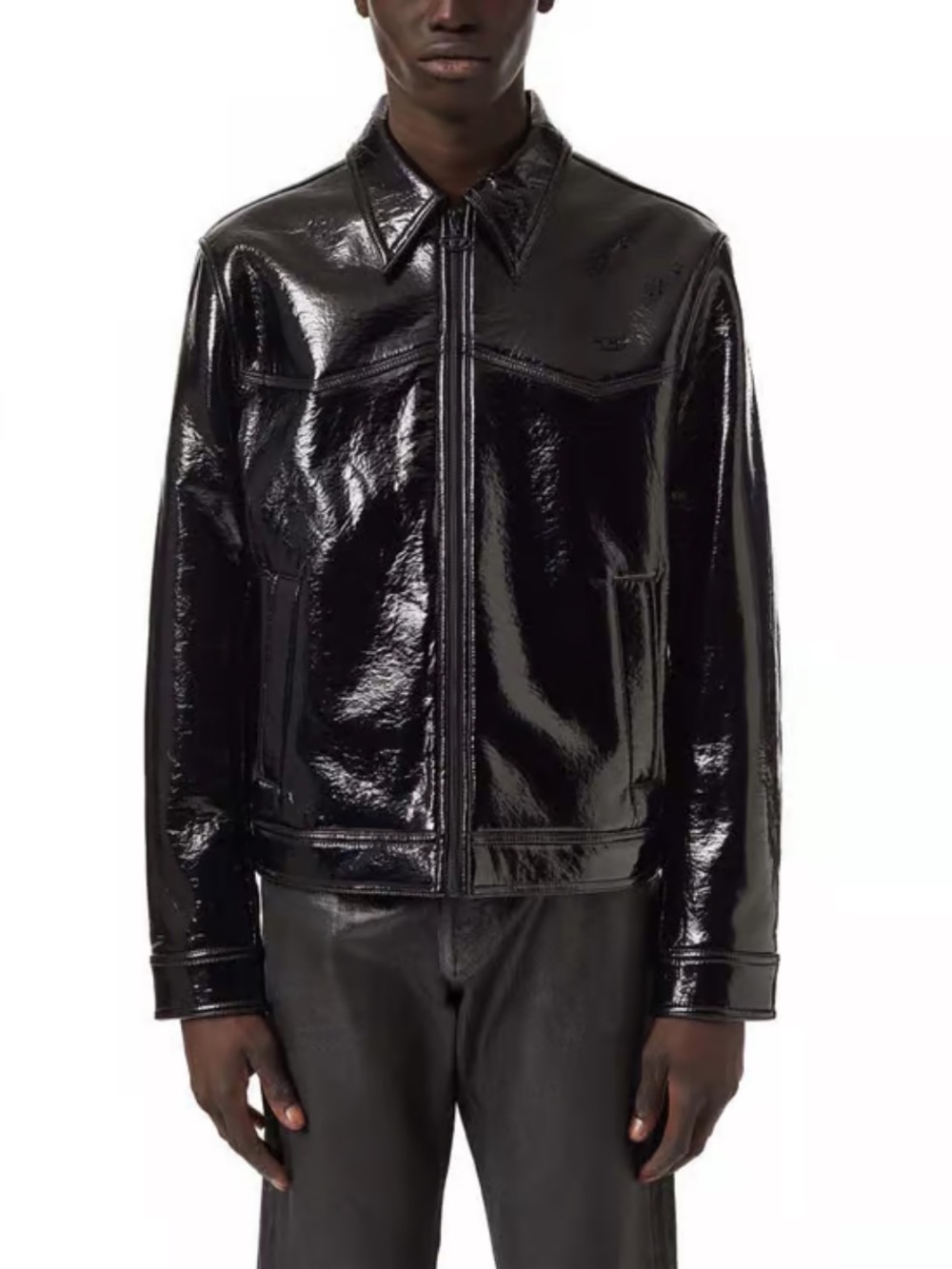 Diesel J-Lou Vinyl-effect trucker jacket